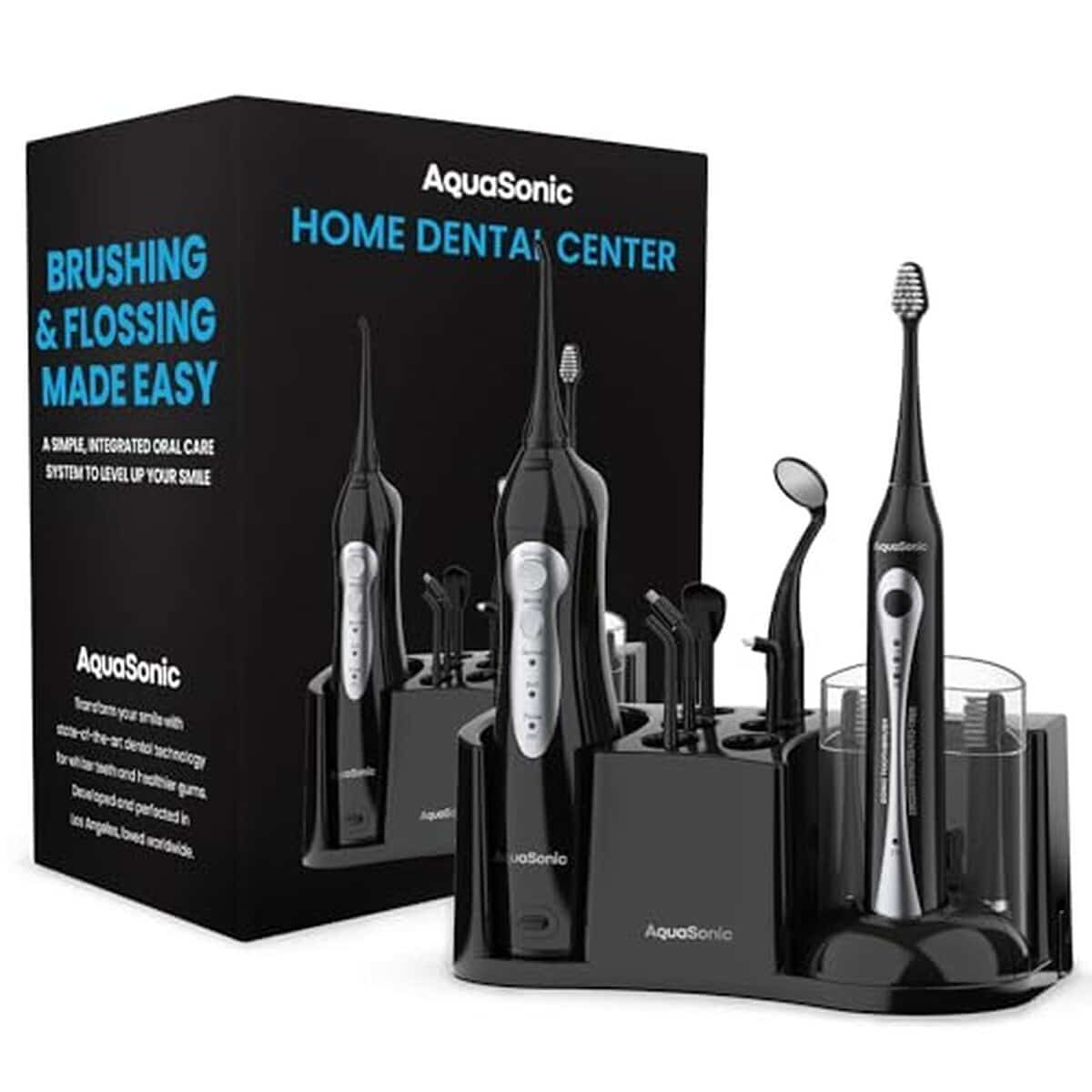 Test aquasonic home dental center : brosse électrique et hydropulseur familiaux