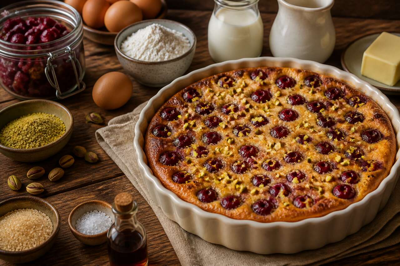 Recette du clafoutis aux cerises et pistaches