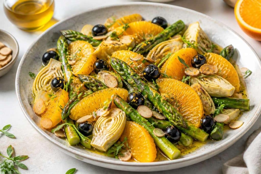 Recette de salade à l'orange et aux asperges fraîches