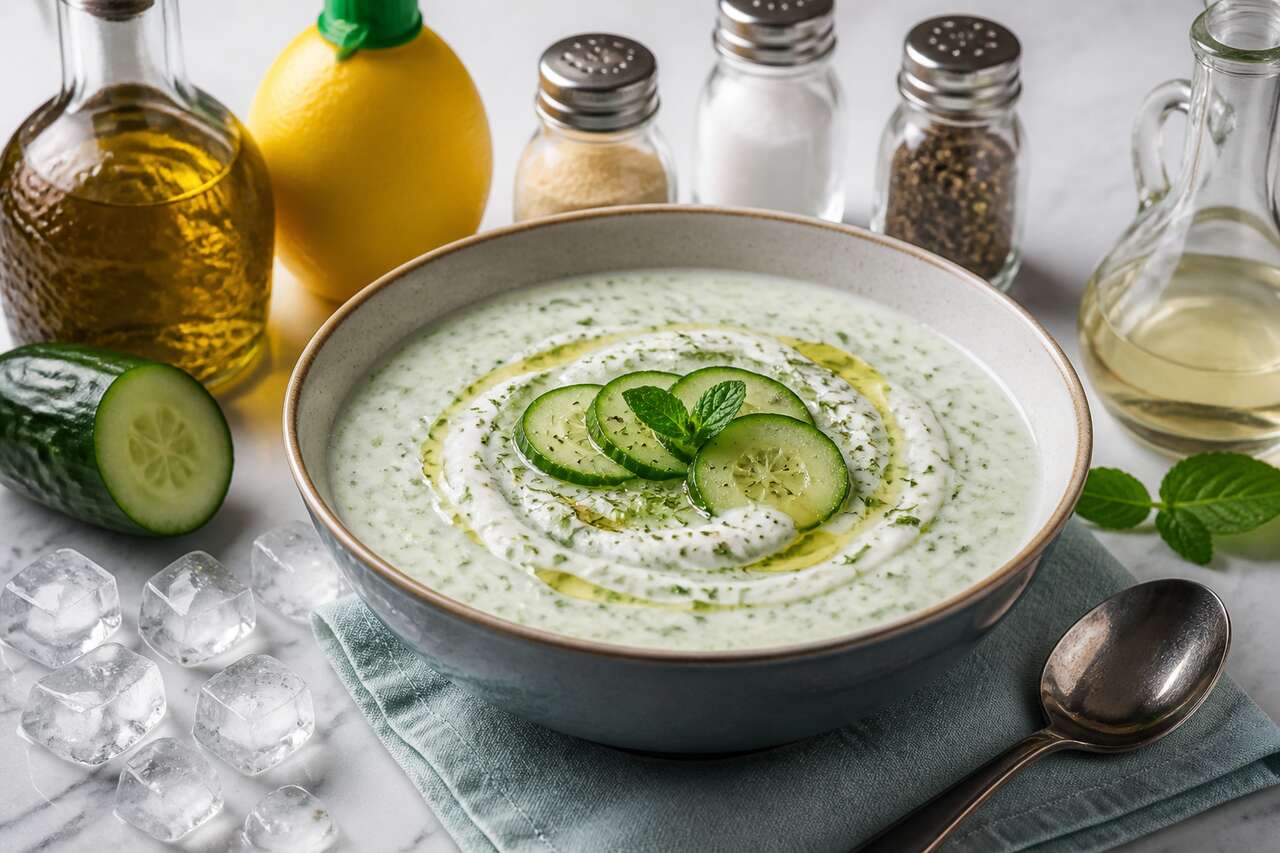 Recette de soupe froide de concombre au yaourt