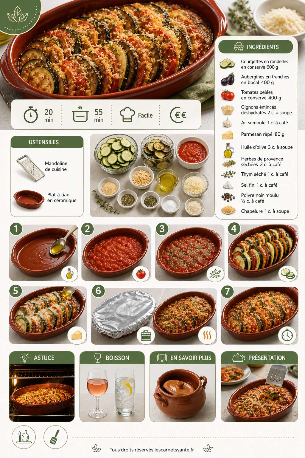 Fiche recette Recette du tian de l&eacute;gumes au parmesan
