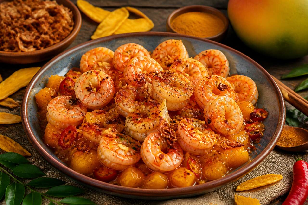 Recette de chutney de mangue aux crevettes épicées