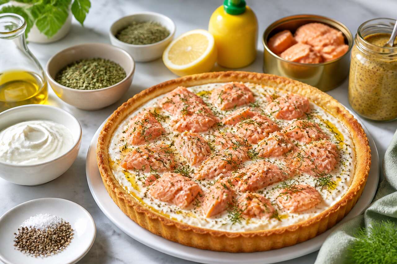 Recette de tarte au tzatziki et saumon facile et légère