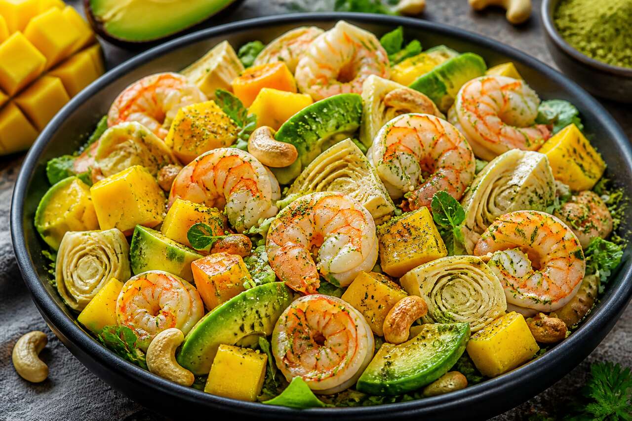 Recette de salade mangue, avocat et crevettes : fraîche et healthy
