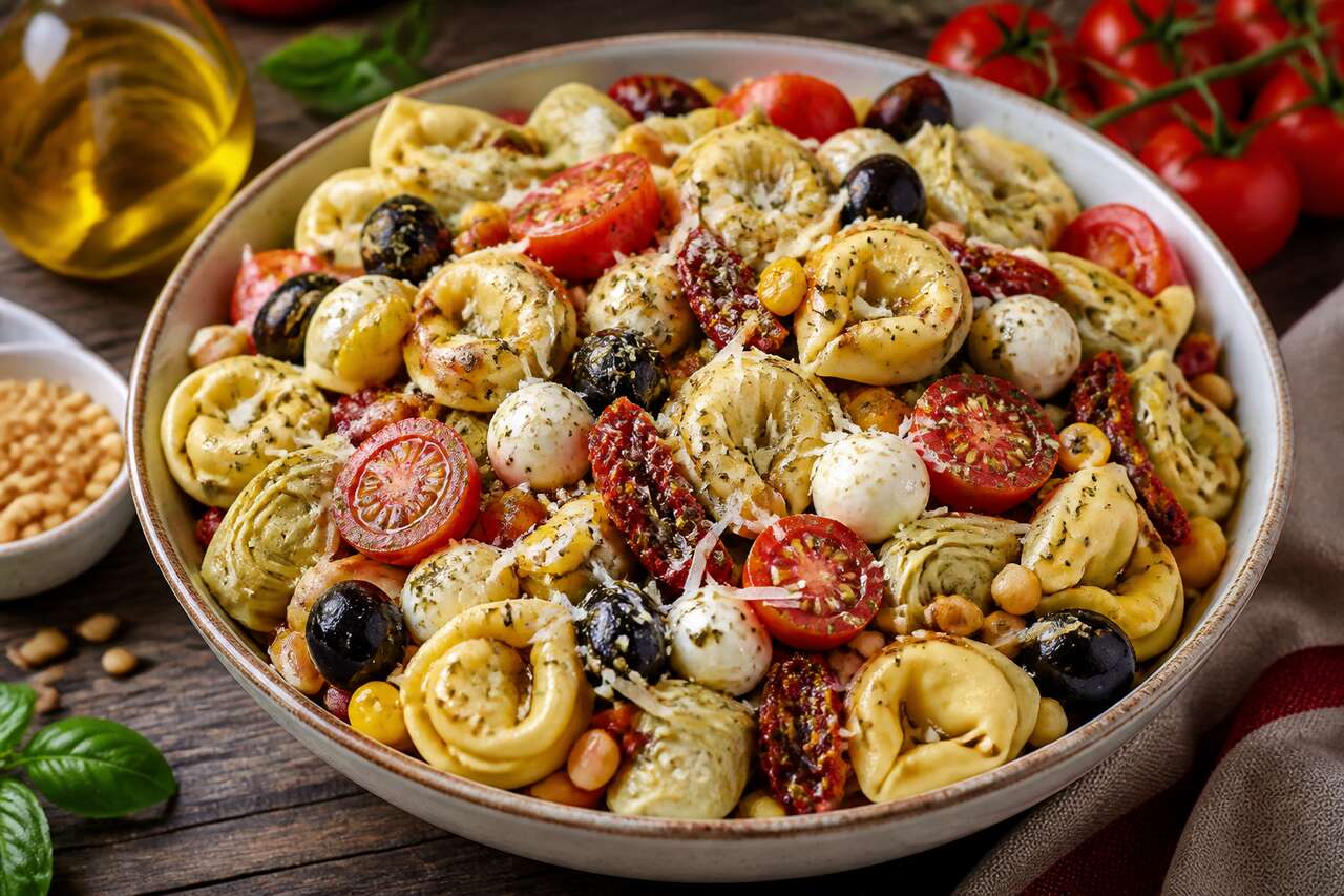 Recette de salade de pâtes farcies tomate mozzarella