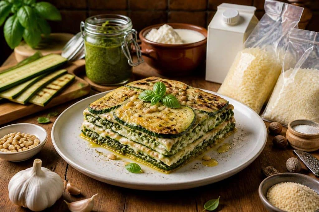 Recette de lasagne de courgette au pesto