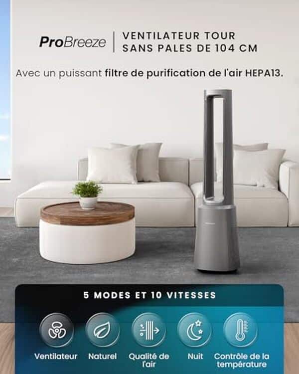 Découvrez notre test complet du Pro Breeze OmniAir : un purificateur d'air efficace et silencieux qui refroidit votre intérieur. Performance, design et tranquillité garantis. 