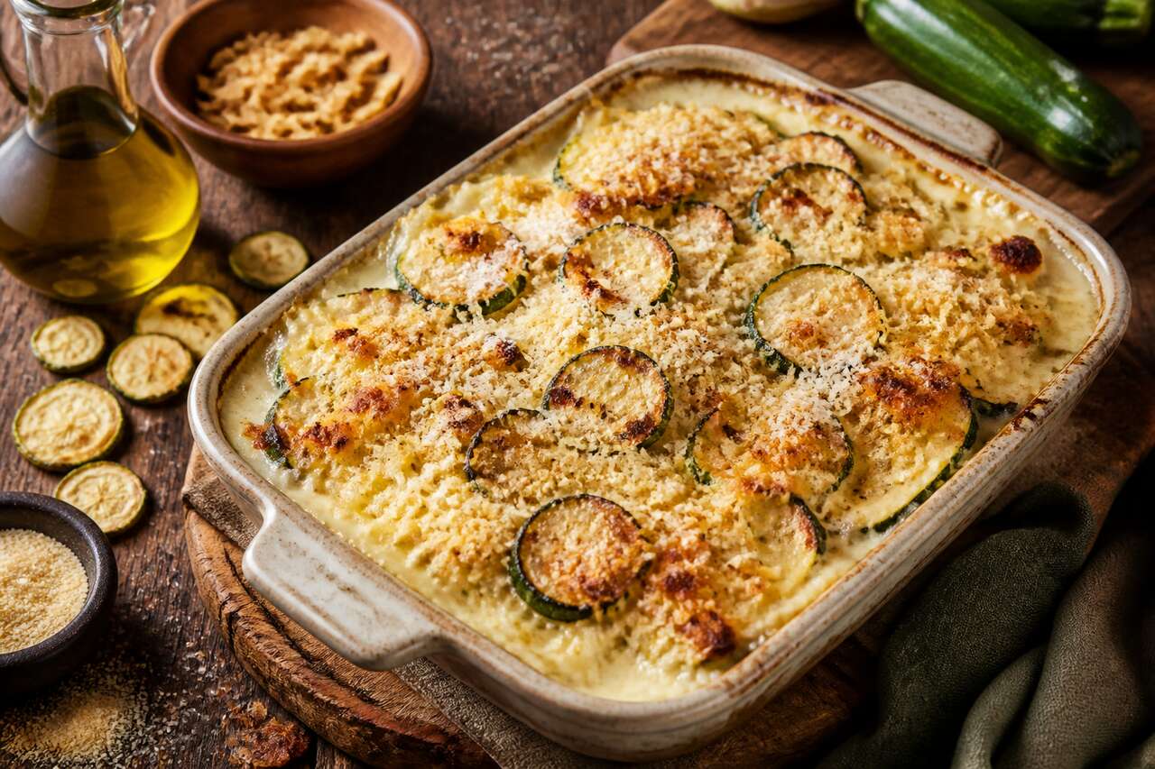 Recette du gratin de courgette au parmesan