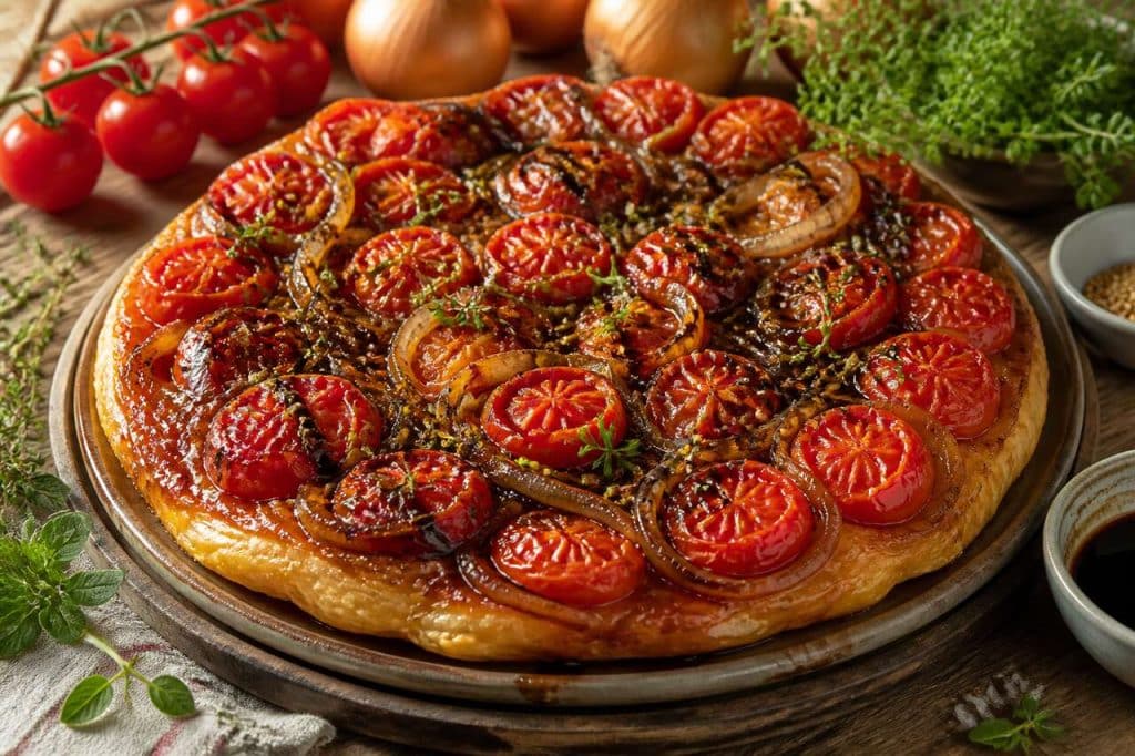 Recette de tarte tatin aux tomates et oignons