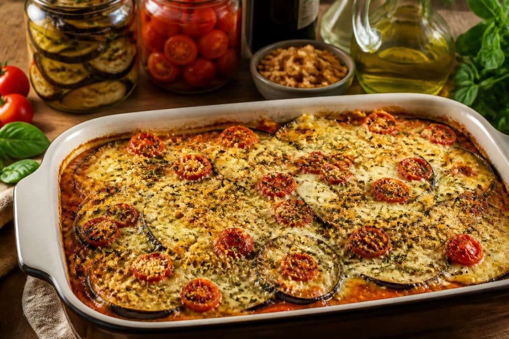 Recette du gratin d'aubergine aux tomates cerises