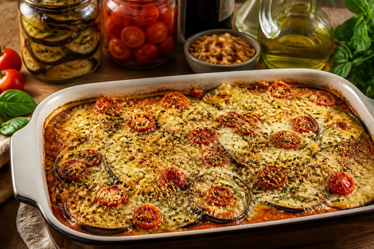 Recette du gratin d'aubergine aux tomates cerises