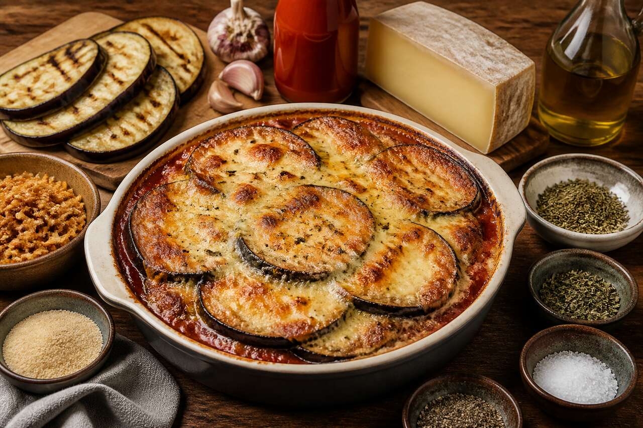 Recette du gratin d'aubergine à la tomme fermière