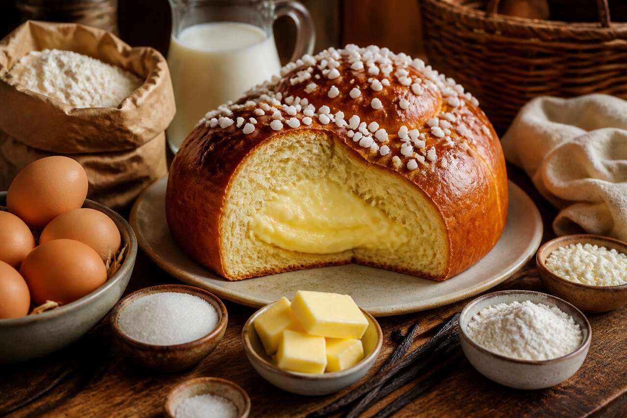 Recette de la brioche à la crème pâtissière moelleuse et gourmande