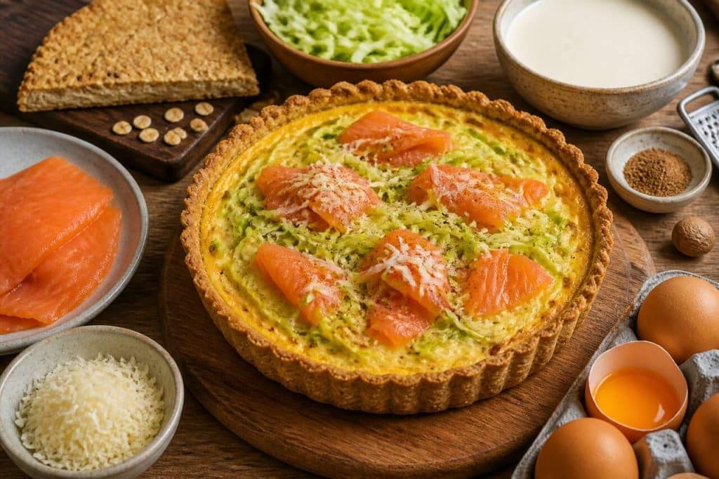 Recette de quiche au saumon et chou facile et healthy