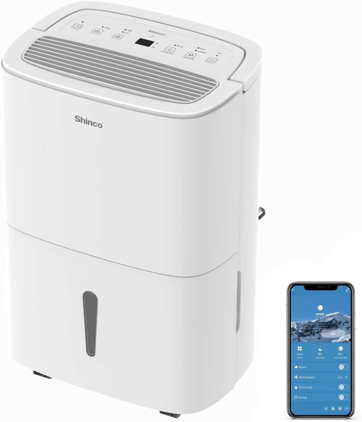 Test : déshumidificateur portable Shinco 50L/jour avec pompe de relevage et purificateur d'air