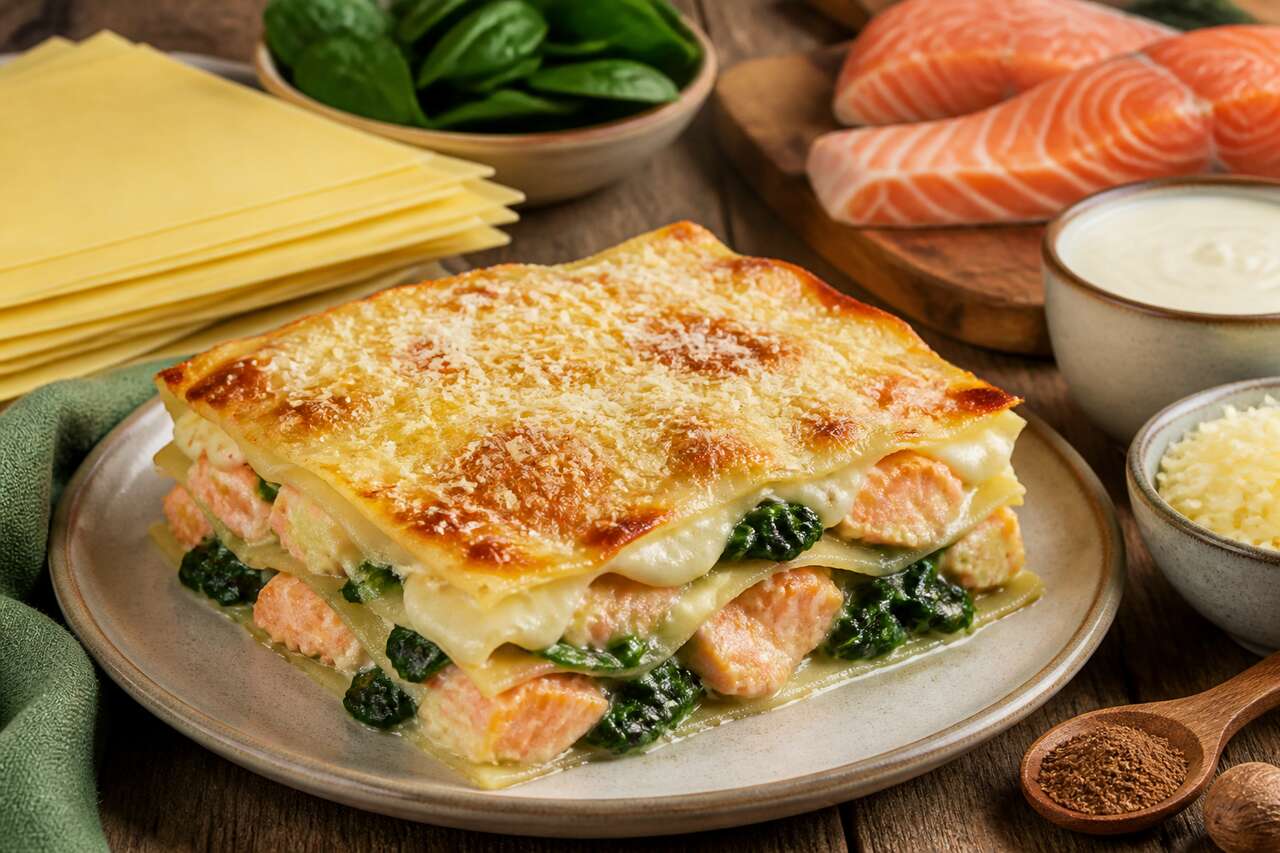 Recette de lasagne au saumon et épinards facile et gourmande