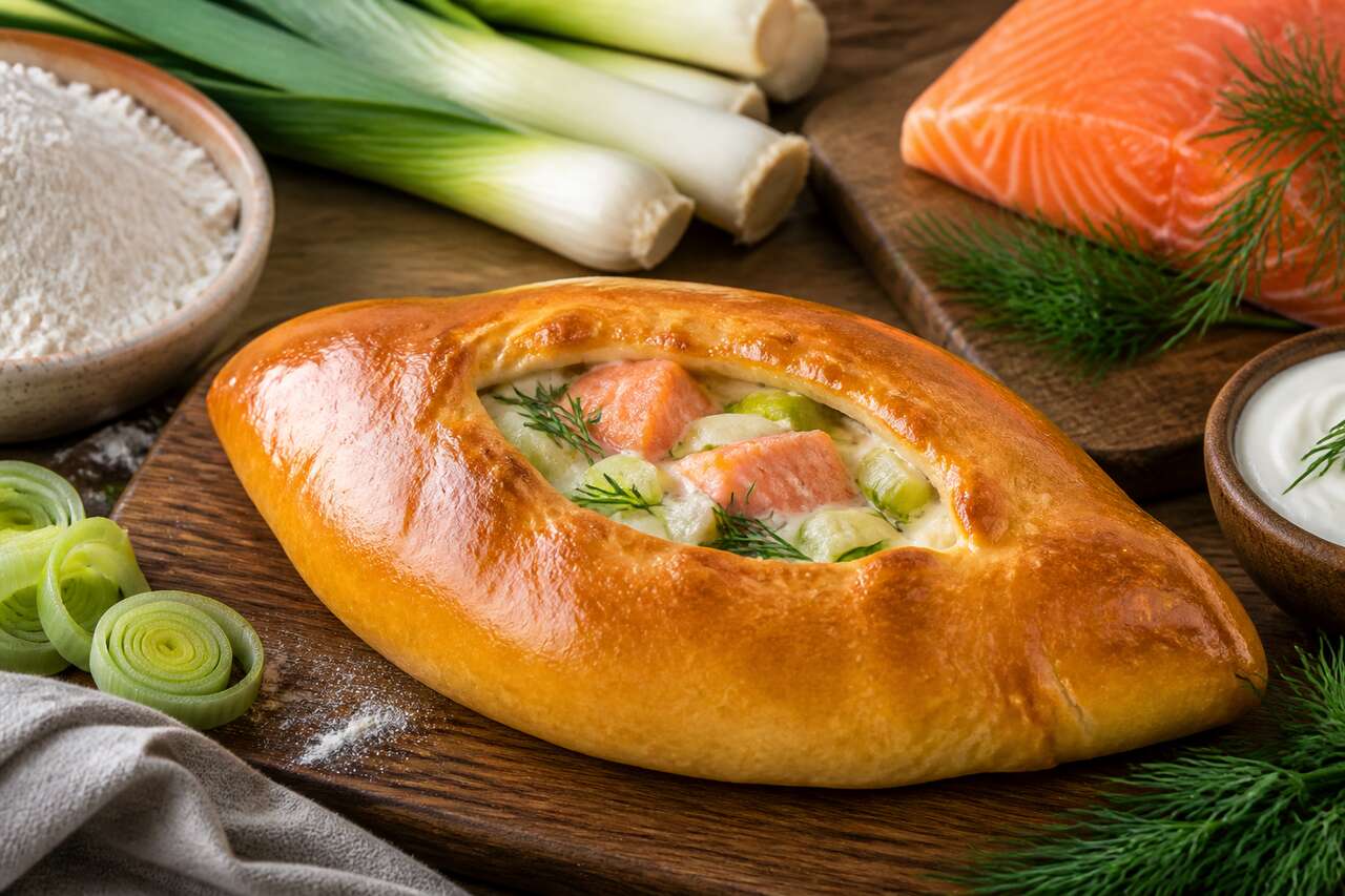 Recette de rasstegai au saumon et poireau