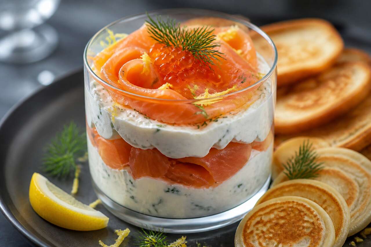 Recette de verrine à la ricotta et au saumon fumé