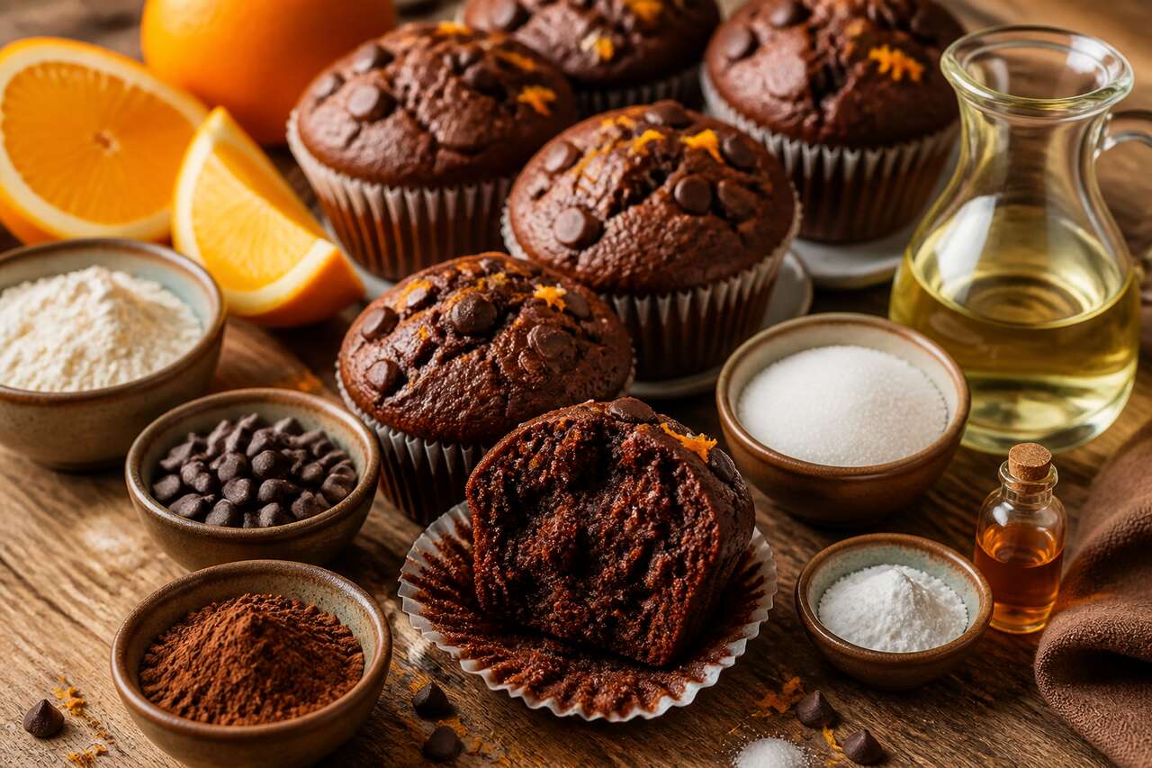 Recette de muffins moelleux au chocolat et à l'orange