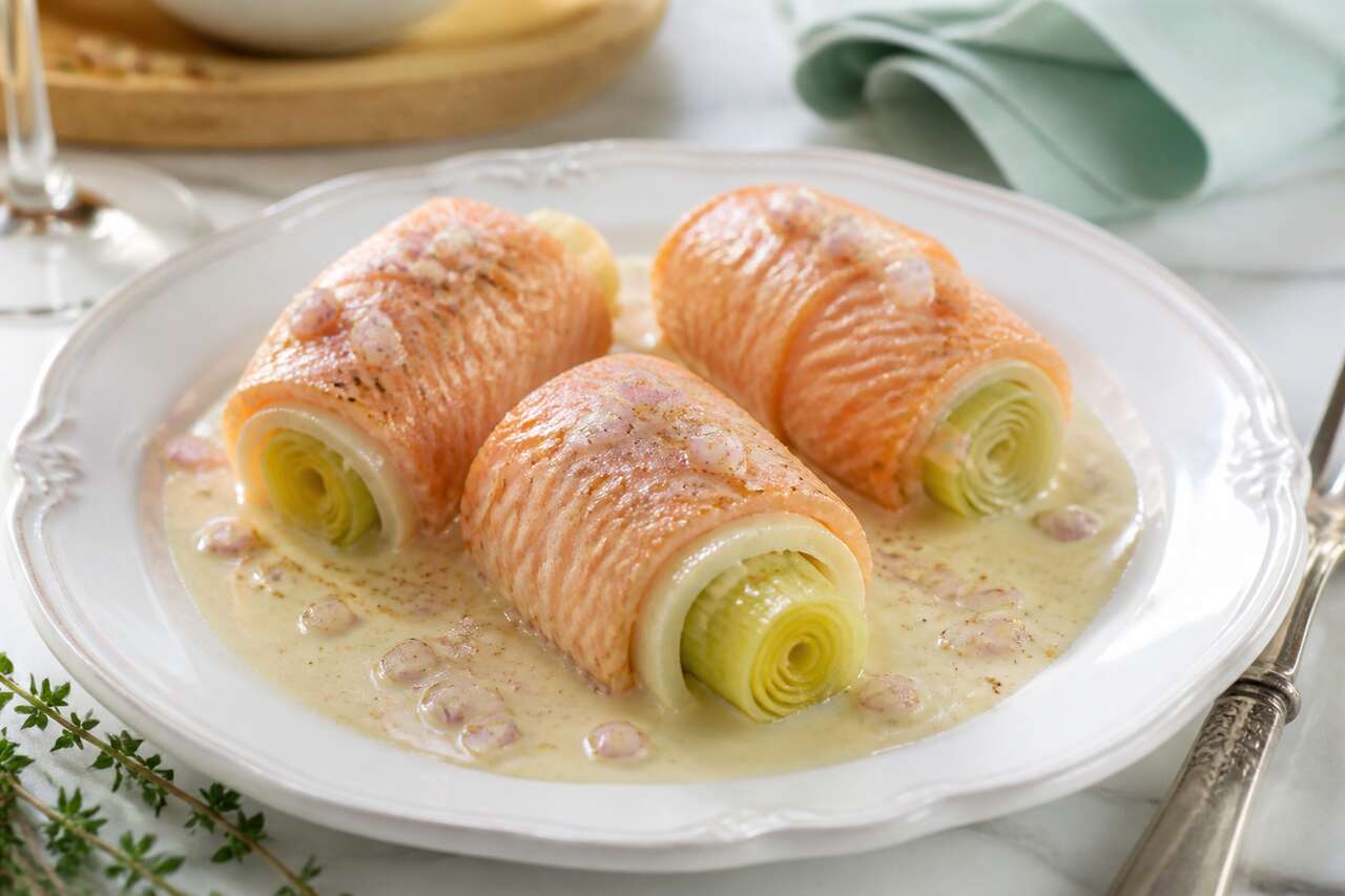 Recette de paupiettes de saumon au poireau
