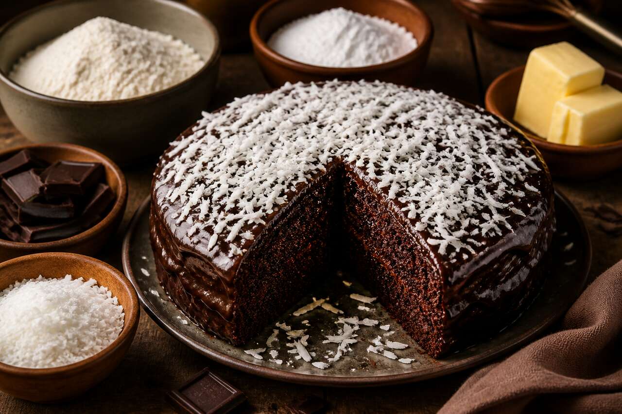 Recette du cake moelleux au chocolat et noix de coco