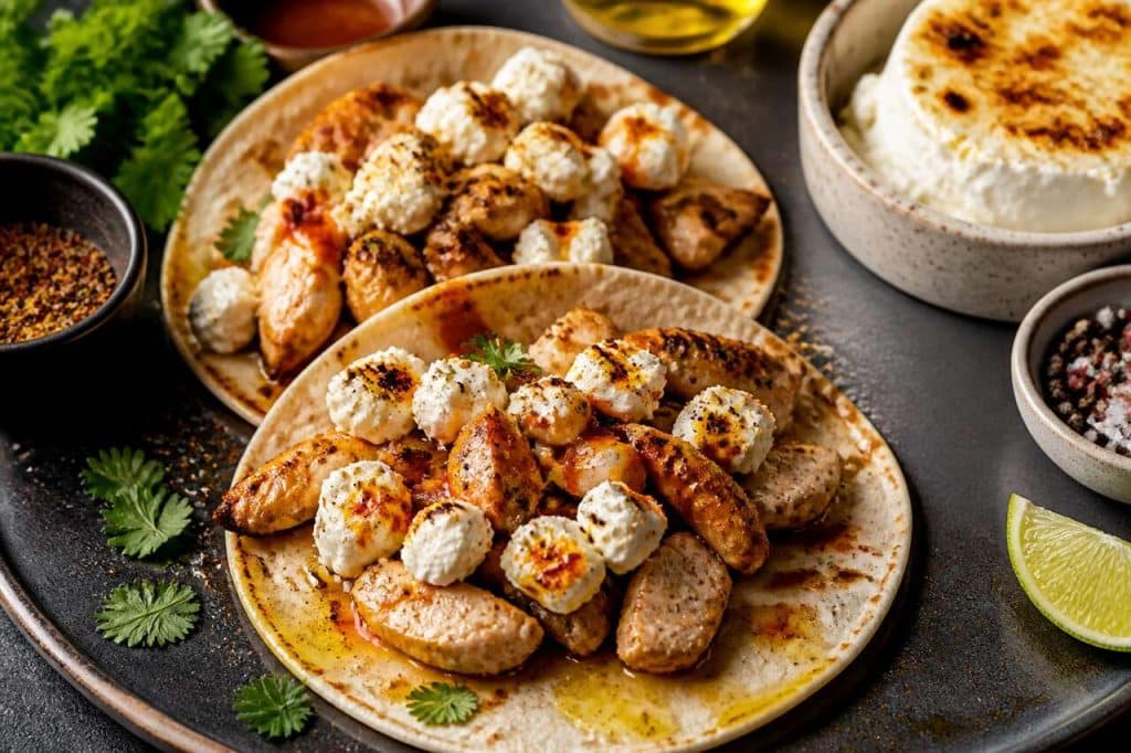 Recette rapide de tacos au poulet et chèvre
