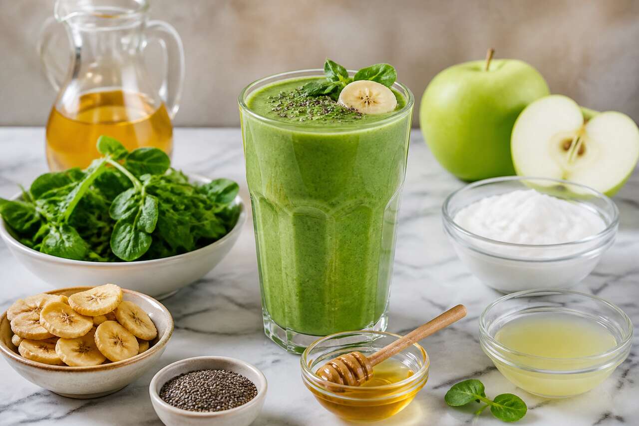 Recette de green smoothie au cresson et aux fruits
