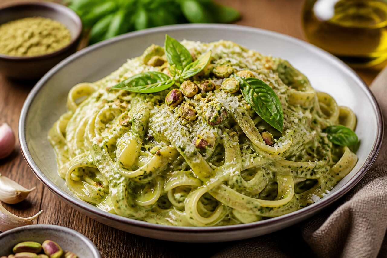 Pâtes au pesto crémeux à la pistache : la recette facile