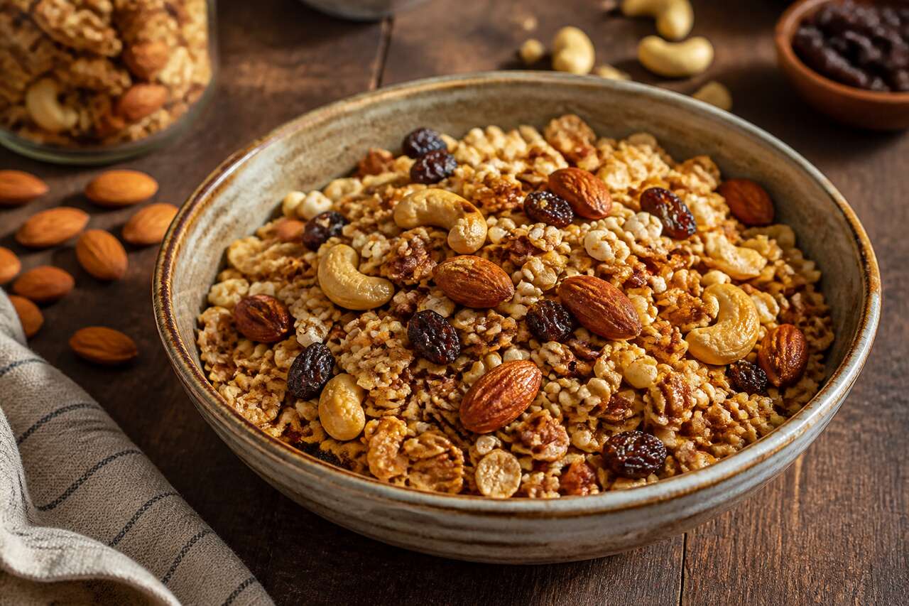 Recette de granola maison aux épices et riz soufflé