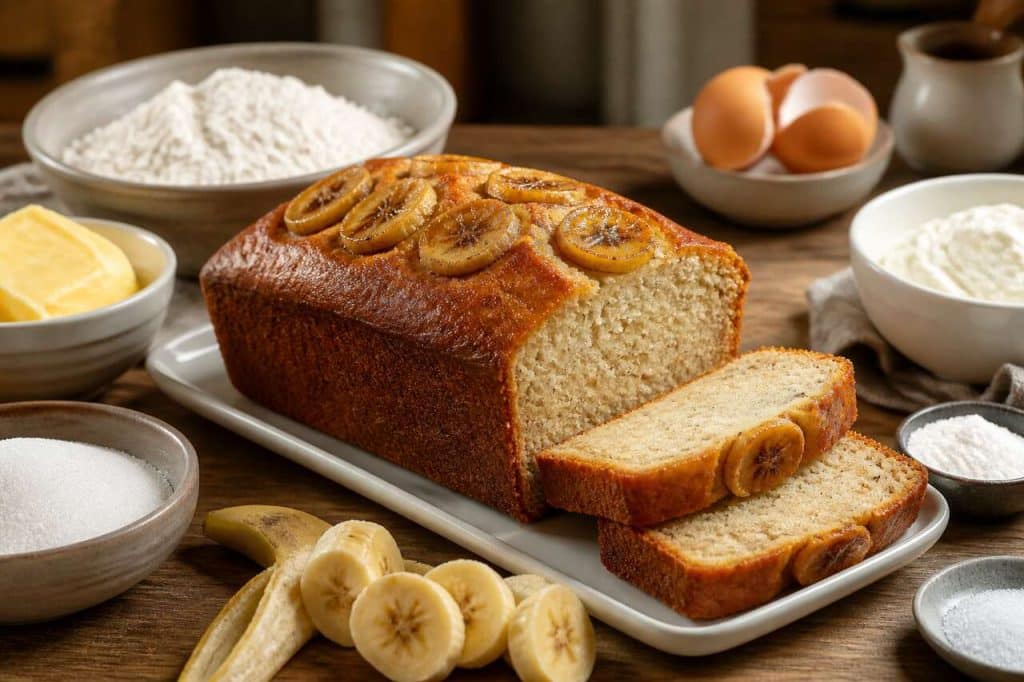 Recette du quatre-quarts à la banane et au fromage frais