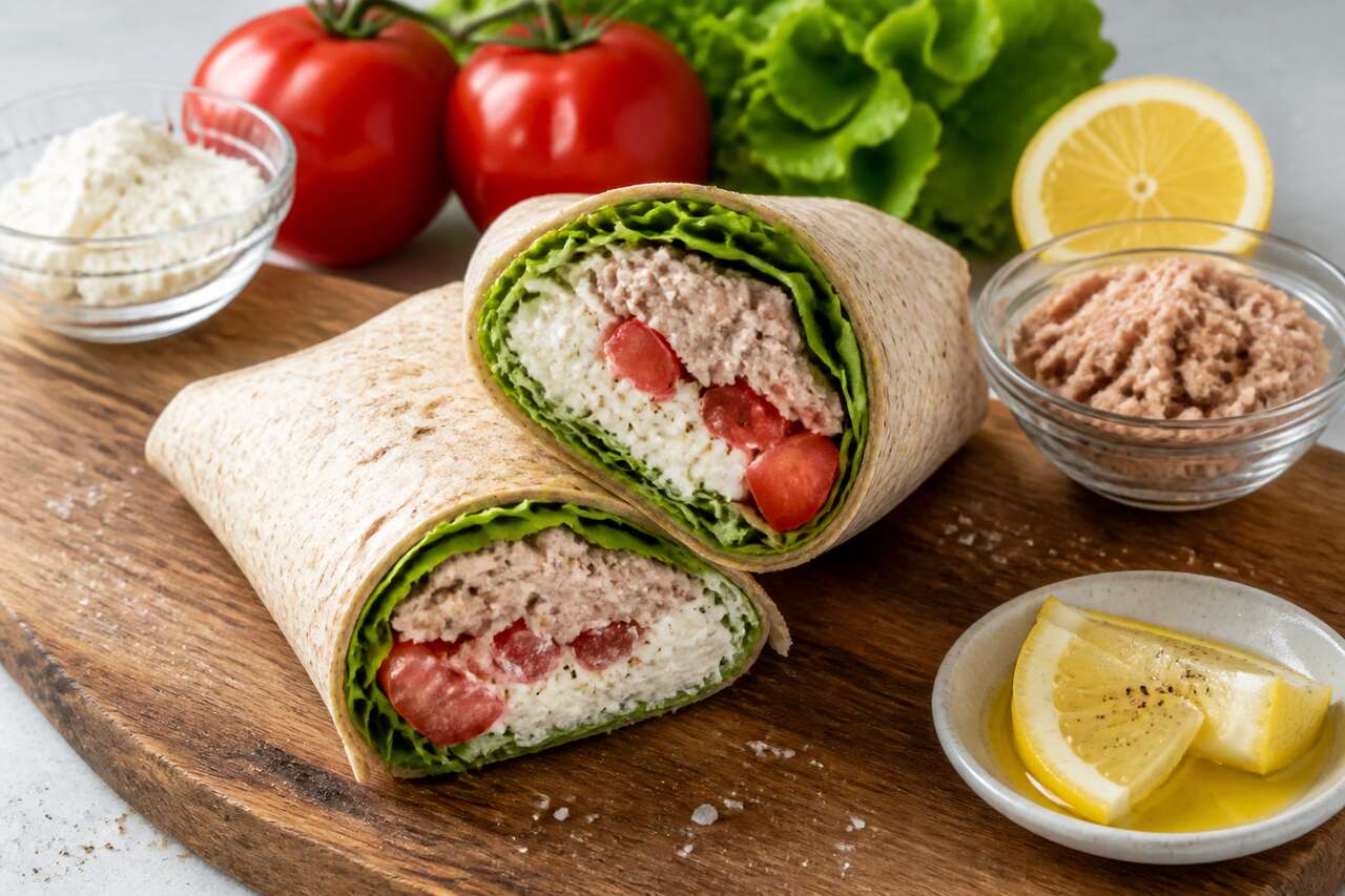 Recette de wrap au thon, ricotta et tomate : simple et healthy