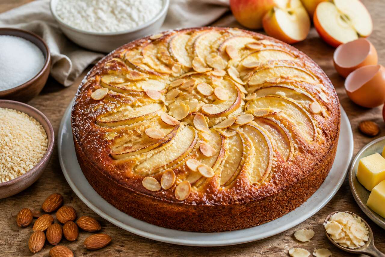 Recette du gâteau aux pommes et à l'amande