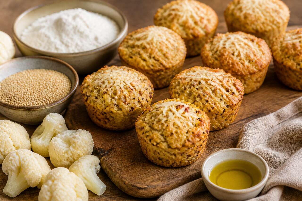 Recette de muffins au quinoa et chou-fleur