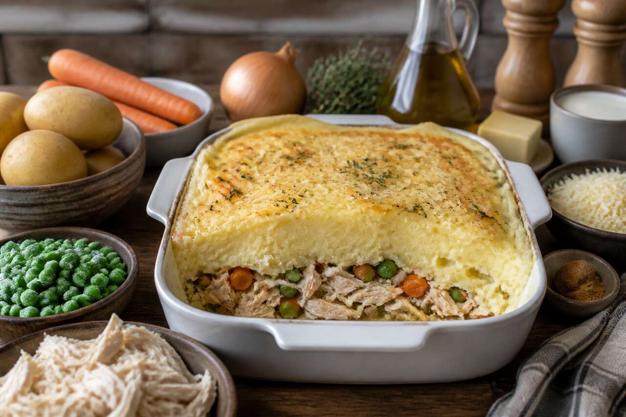 Recette du hachis parmentier au poulet et légumes