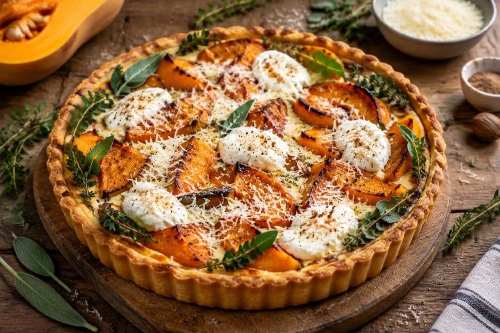 Recette de tarte à la courge et mascarpone