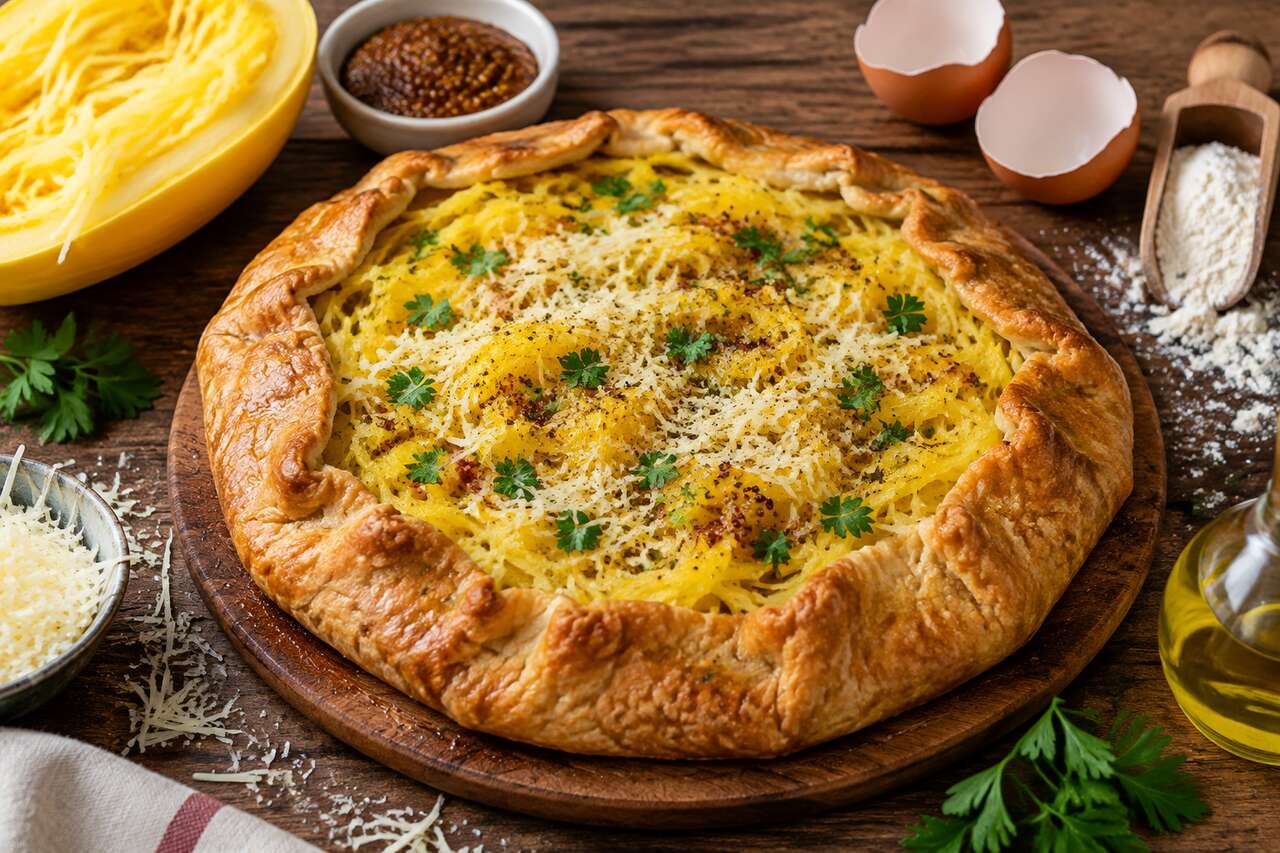 Recette de galette de courge spaghetti à la moutarde