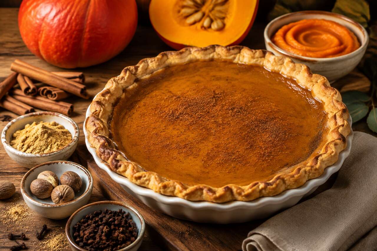 Recette de tarte à la citrouille sucrée aux épices