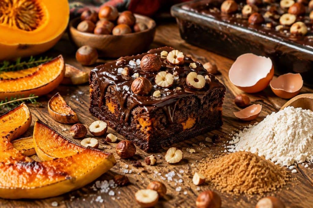 Recette du brownie chocolat, noisette et courge
