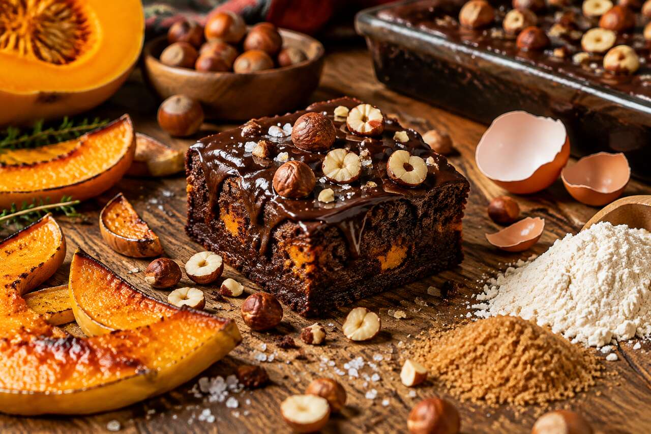 Recette du brownie chocolat, noisette et courge