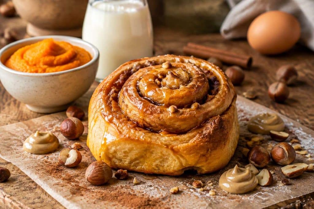 Recette de cinnamon rolls au potimarron et noisette version healthy