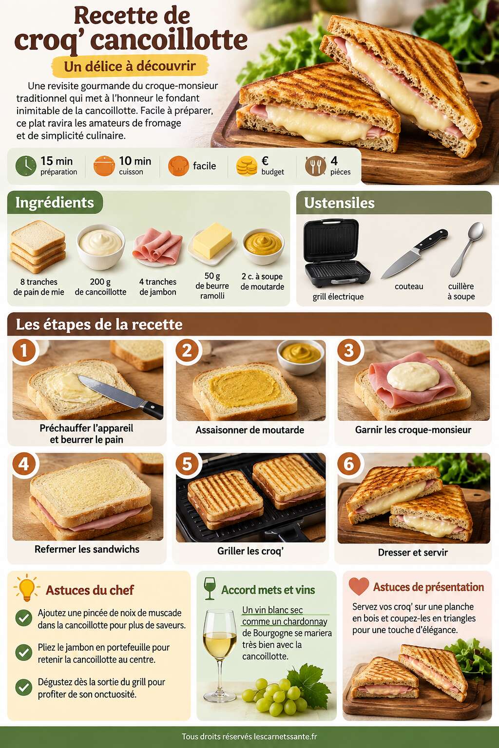 Fiche recette Recette de croq' cancoillotte : un délice à découvrir Fiche recette Recette de croq' cancoillotte : un délice à découvrir