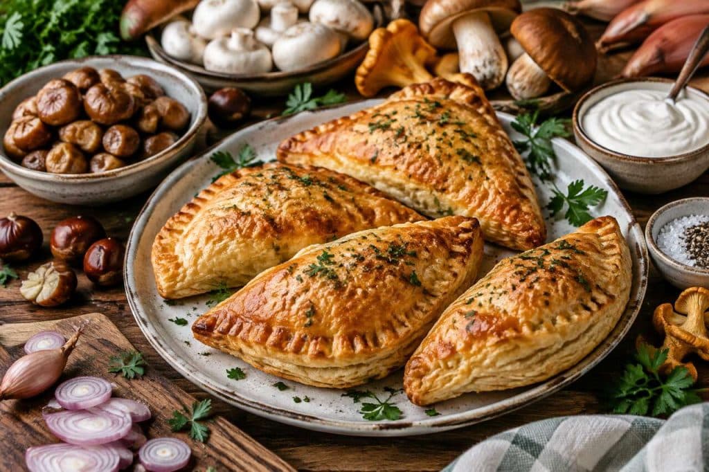 Recette de feuilleté aux châtaignes et champignons