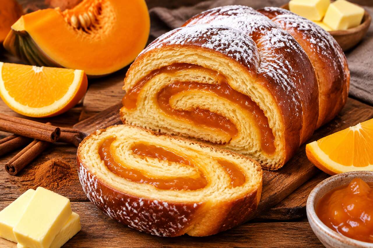 Recette de brioche roulée à la confiture de potimarron