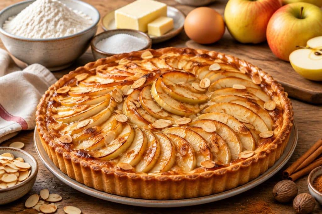 Recette de tarte aux pommes à la crème d'amande et aux épices