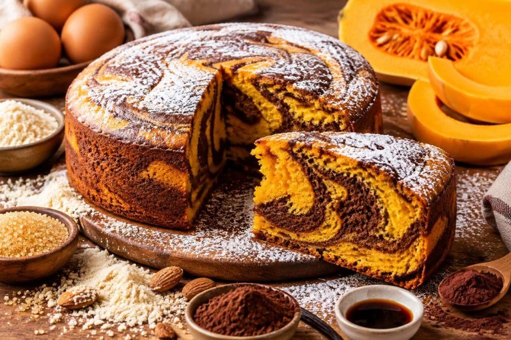 Recette du cake marbré sans farine à la courge