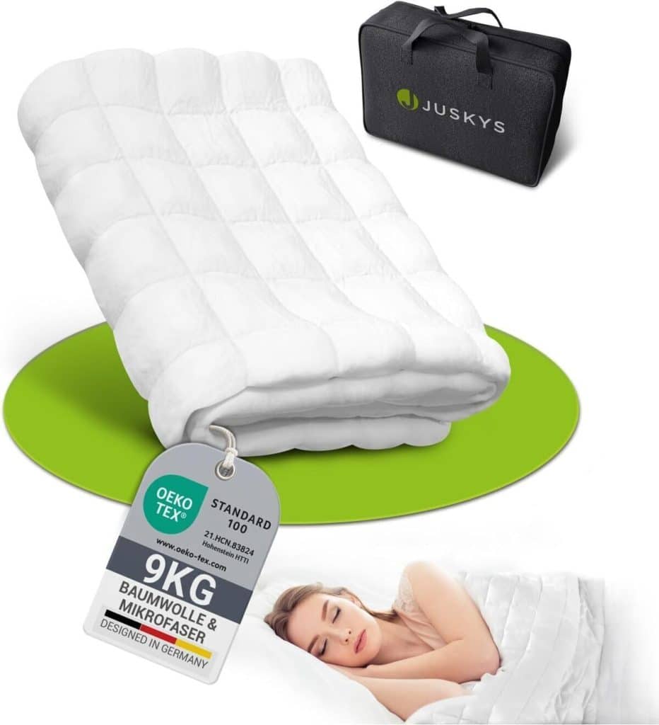 Test de la couverture lestée thérapeutique Juskys 135x200, 9 kg