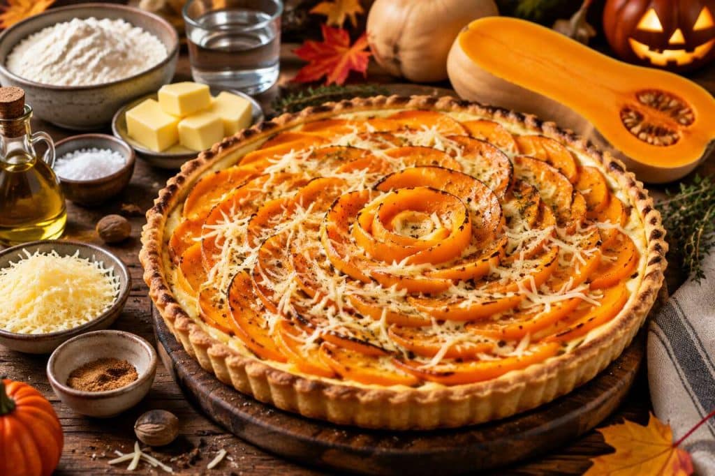 Recette de tarte au butternut spéciale Halloween