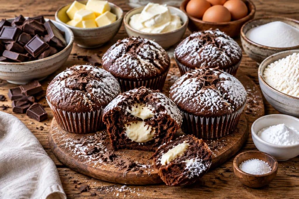 Recette de muffins fondants au chocolat et fromage frais