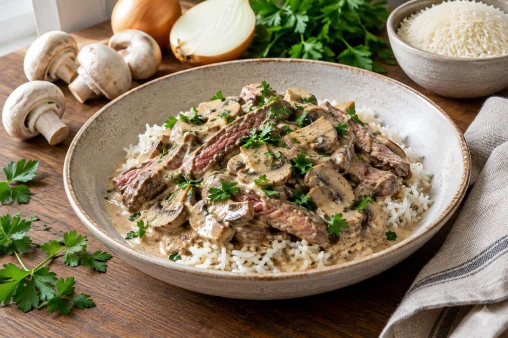 Recette de bœuf Stroganoff facile et savoureuse