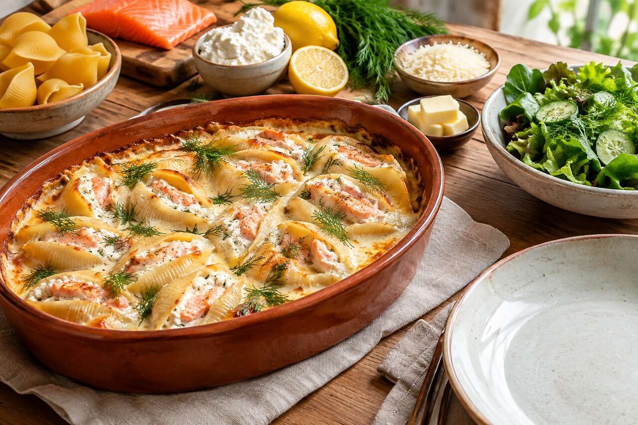Conchiglioni farcis au saumon et ricotta : la recette facile et gourmande